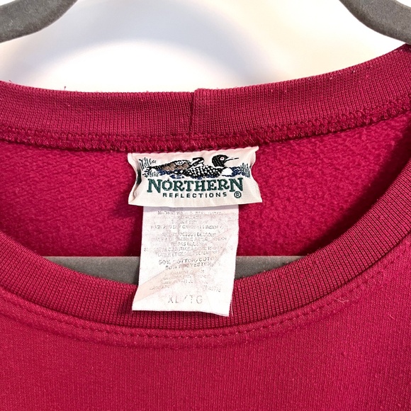 Northern Reflections Dark Fuchsia Kitten Print Baggy Sweatshirt - Picture 3 of 6